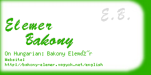 elemer bakony business card